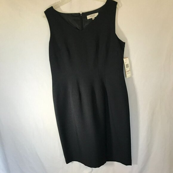 Kasper NWT Sheath Dress Sleeveless Navy Blue Size 12 Lined Classic Event V Neck - Picture 14 of 15